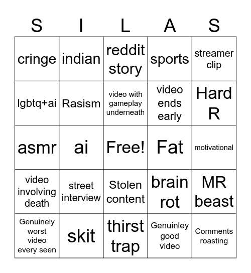 Incognito mode yt shorts Bingo Card