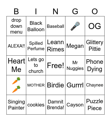 Painted Beauty 7 Bingo Card