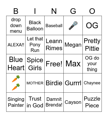 Painted Beauty 8 Bingo Card