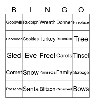 Christmas Bingo Card