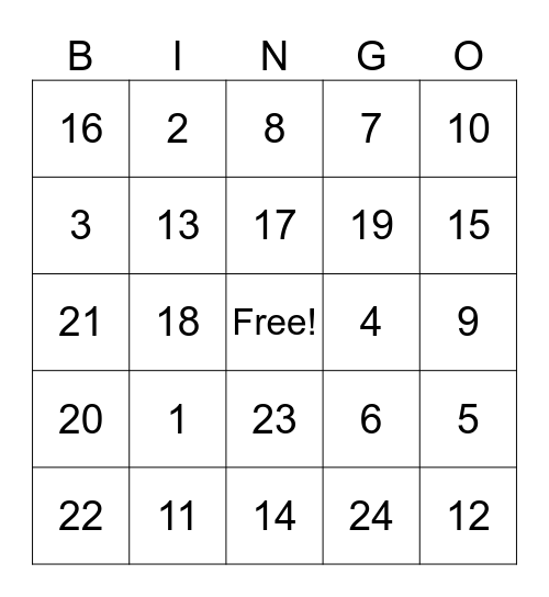 Welcome First-Years!! Bingo Card