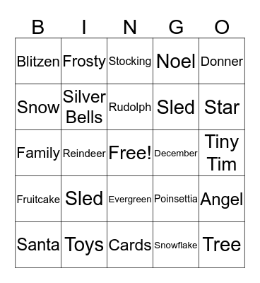 Christmas Bingo Card