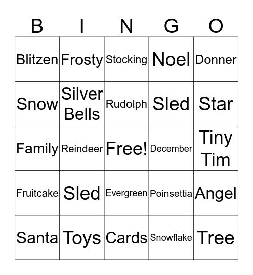 Christmas Bingo Card