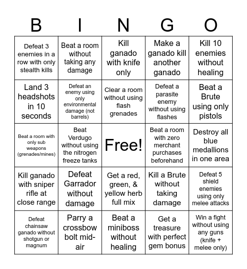 Harder Board Bingo Card