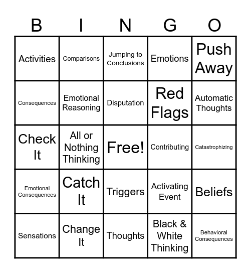 CBT Bingo Card
