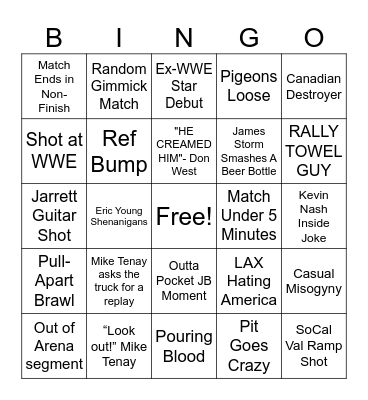 TNA 2005-2010 Bingo Card