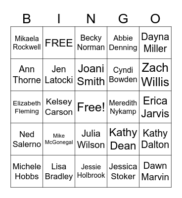 SONG Bingo Card