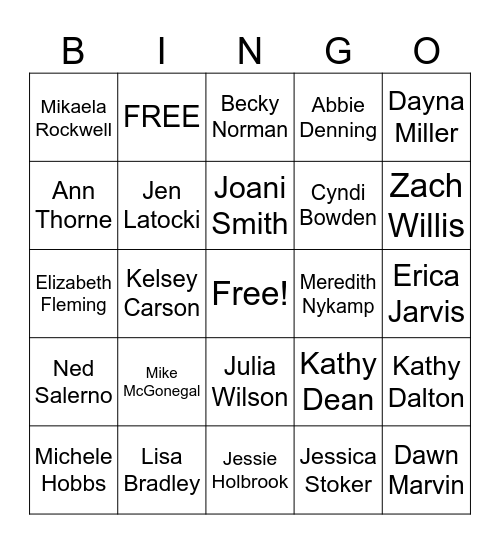 SONG Bingo Card