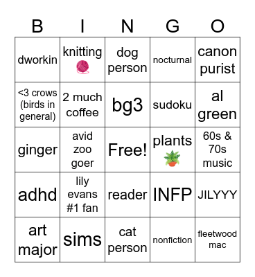 arlie bingo Card