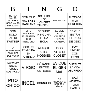 PUTEADAS DE TROLAS Bingo Card