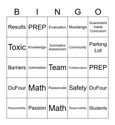 5th Annual - Welcome Back Bingo! Bingo Card