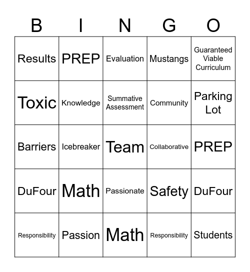 5th Annual - Welcome Back Bingo! Bingo Card