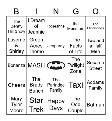 TV Theme Songs Bingo Card