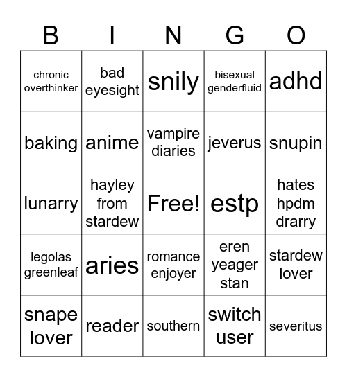 lucy bingo Card