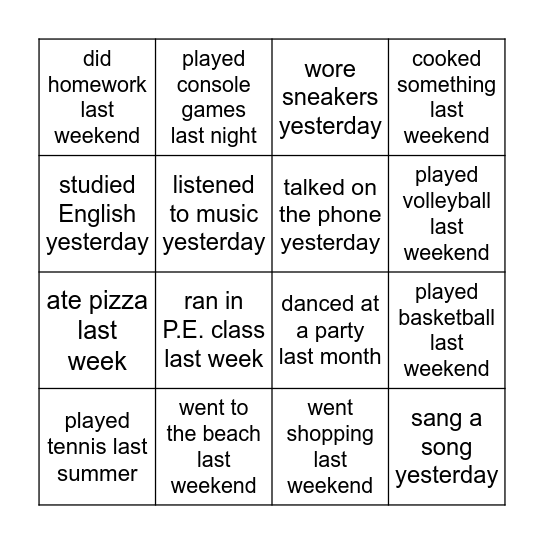 BINGO Card
