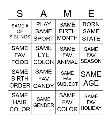 YOUR PLACE IN THE WORLD Bingo Card
