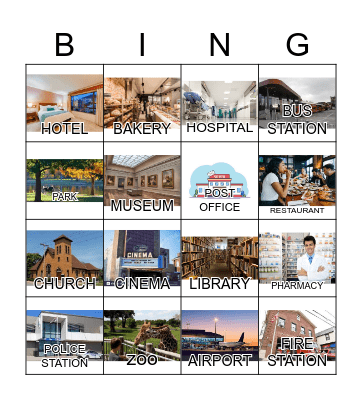 Places in the city Bingo Card
