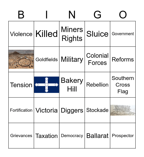 Eureka Stockade Bingo Card