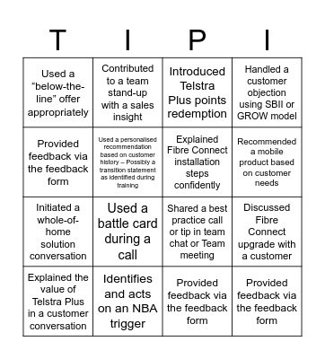 S2S Launch Bingo Card