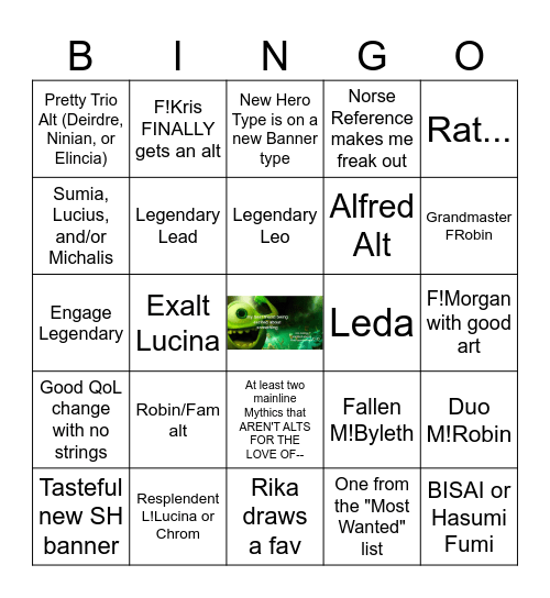 FEH 2026 WEEP Bingo Card