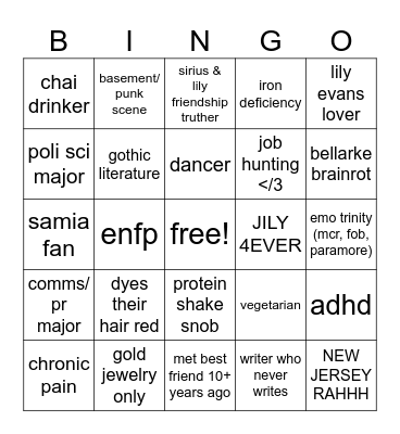 kay bingo Card