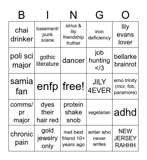 kay bingo Card