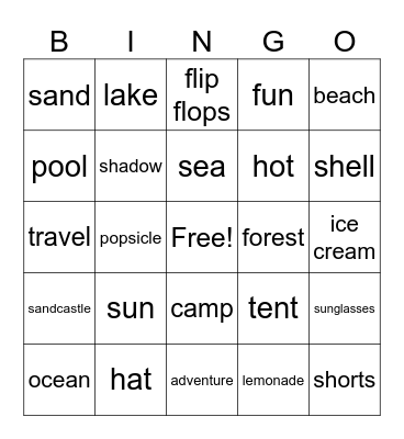 Summer Bingo Card