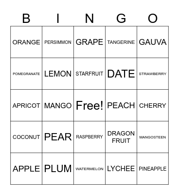 Internationaln Bingo Card