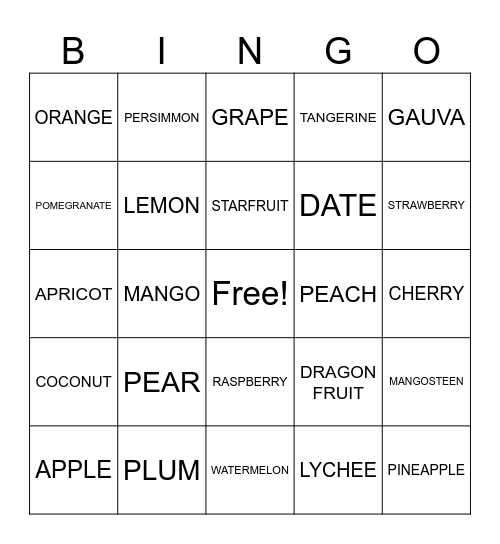 Internationaln Bingo Card