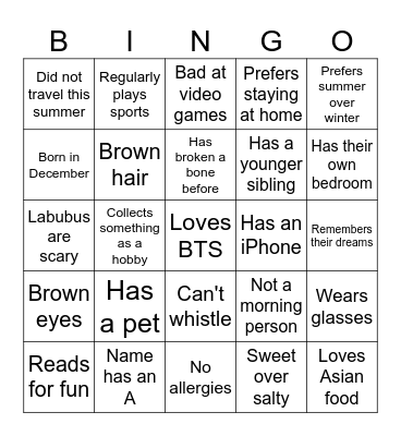 Bingo Card