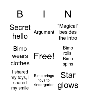 Bimo Bingo Card