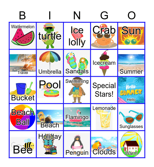 Fun in the Sun Bingo Card