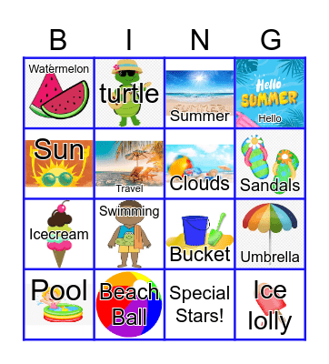 Fun in the Sun Bingo Card