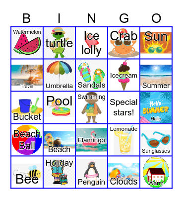 Fun in the Sun Bingo Card