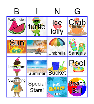 Fun in the Sun Bingo Card