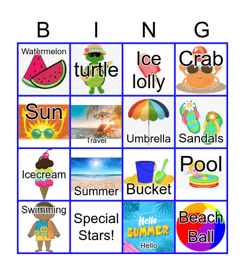 Fun in the Sun Bingo Card