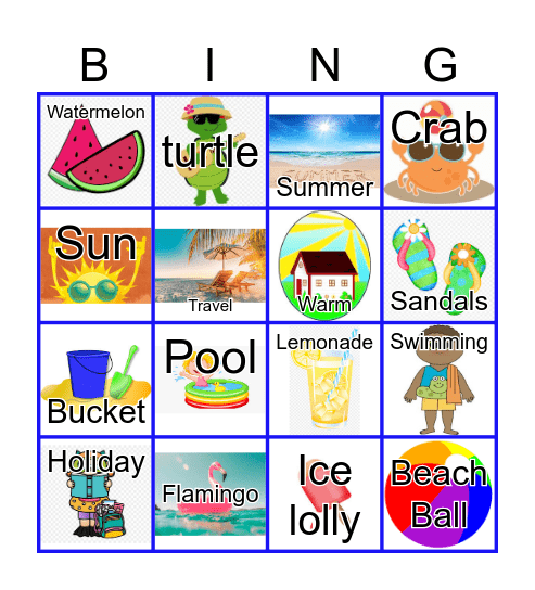 Fun in the Sun Bingo Card