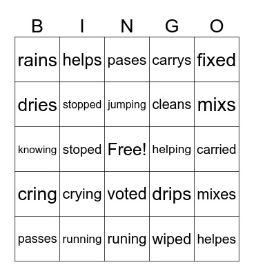 Phonics BINGO! Bingo Card