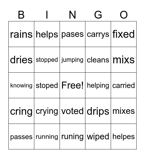 Phonics BINGO! Bingo Card