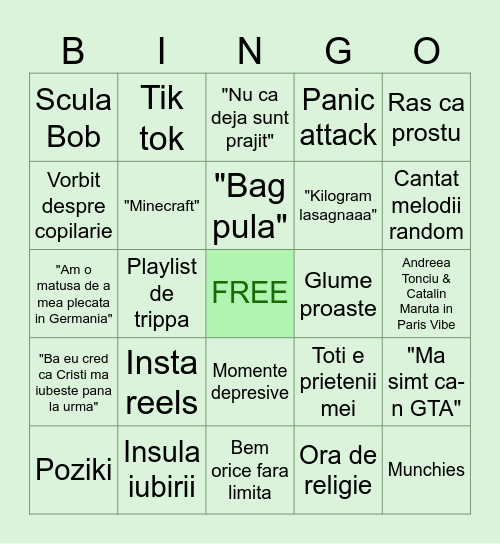 🍃 Bingo Card