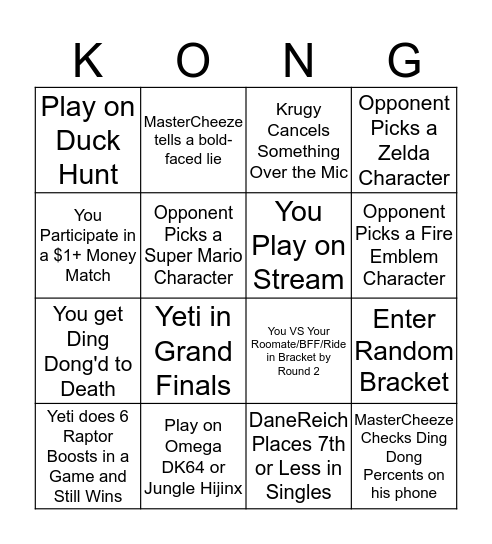 Smash Bingo Card