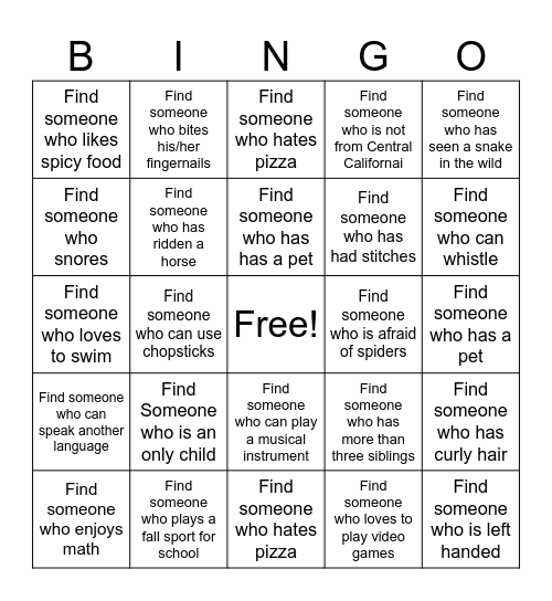 Science 8 Bingo Card