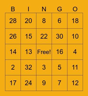Addition and Subtraction Bingo Card
