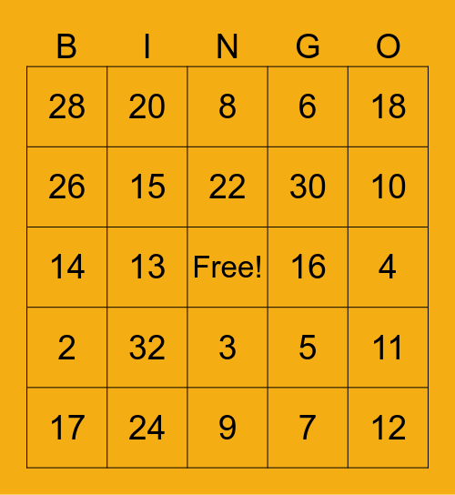 Addition and Subtraction Bingo Card