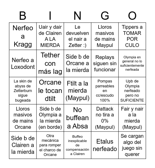 19 de AGOSTO :) Bingo Card
