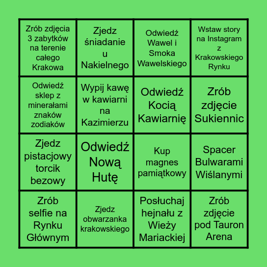 Kraków Bingo ! Bingo Card
