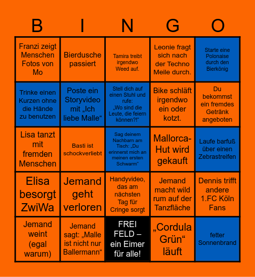 Angetrinkst goes Malleee Bingo Card