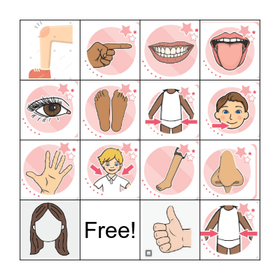 Parts of the Body Bingo Card