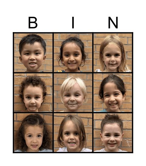 Pre-K BINGO Card