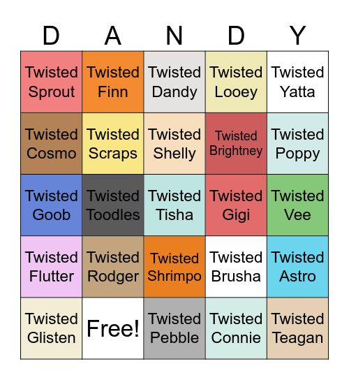 DANDY'S WORLD BINGO Card